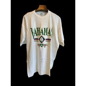 Vtg Bahamas Sail Boat White Graphic T Shirt Tee Size Free Size Single Stitch